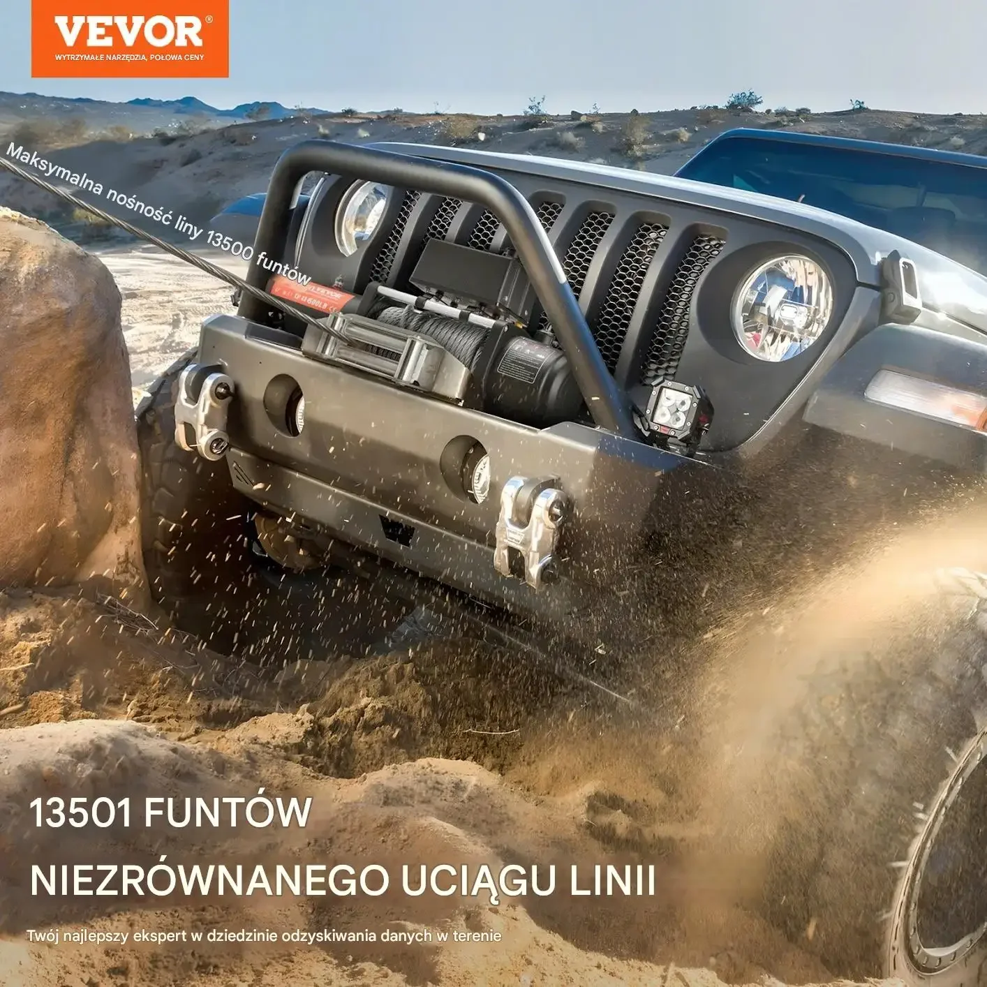 Wyciągarka elektryczna 6123 kg stalowa lina pilot do auta terenowego - obrazek 2