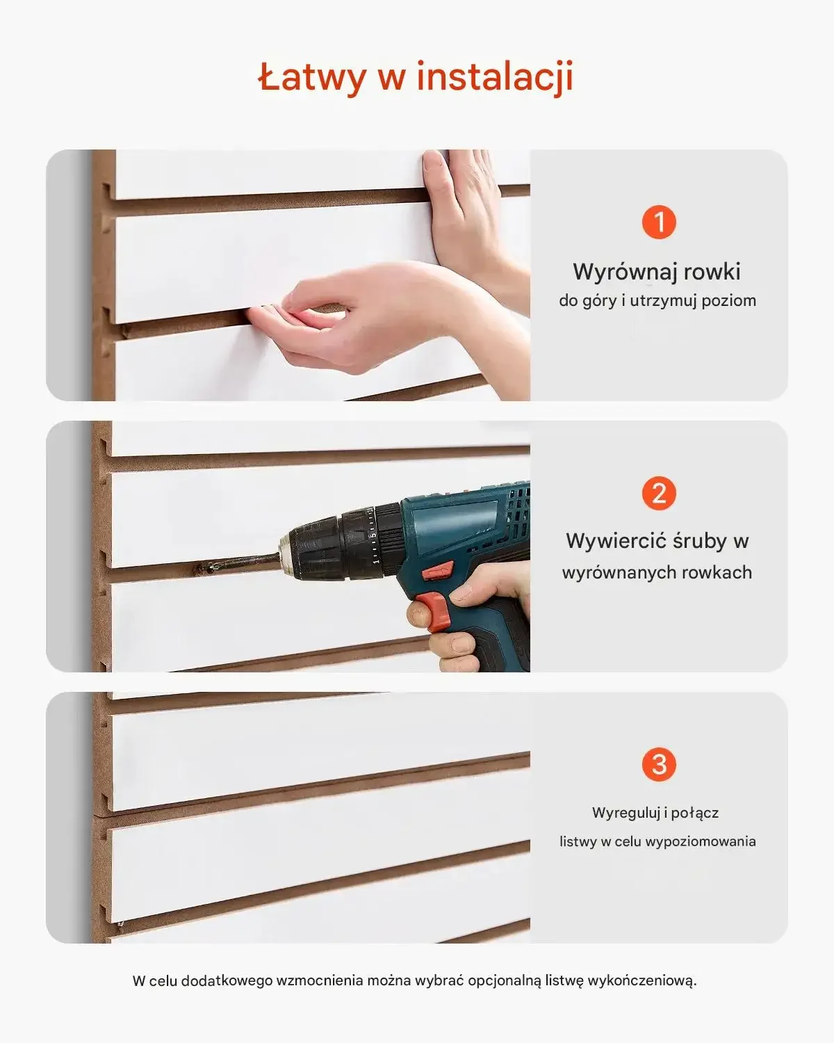 Panel ścienny slatwall 120x120 MDF do garażu ekspozycja - obrazek 3