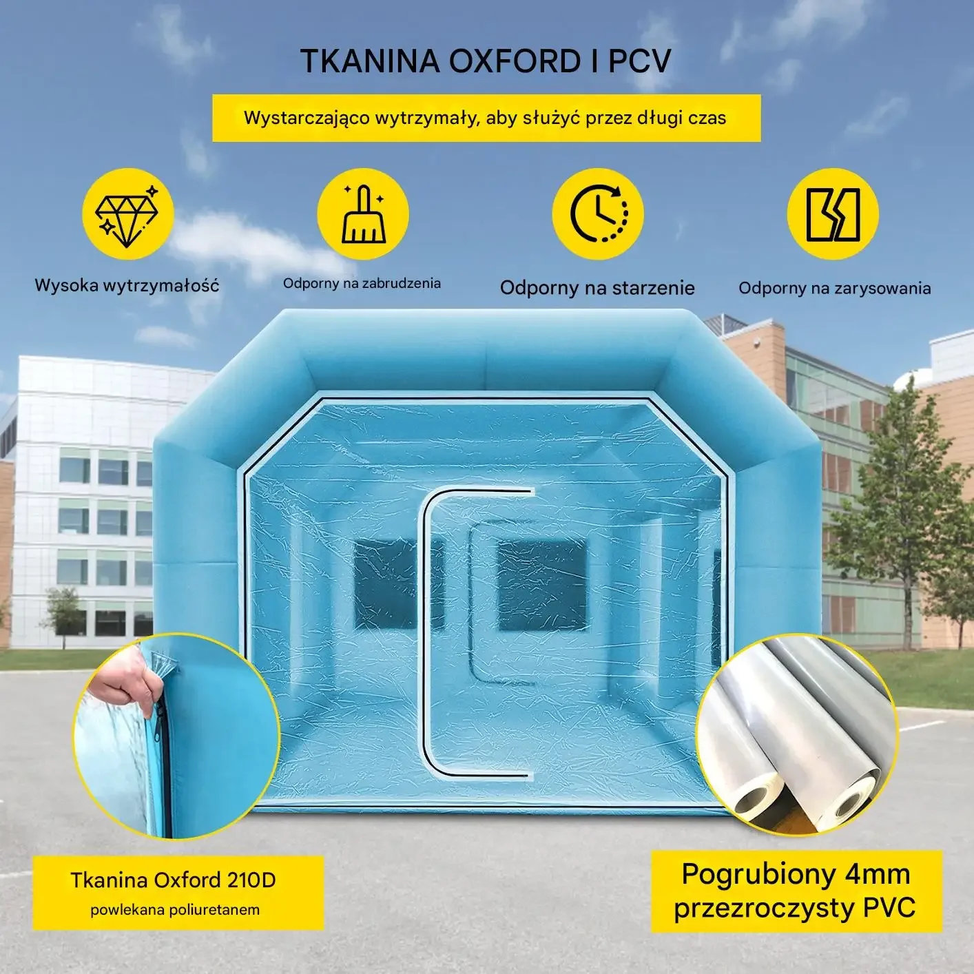 Namiot lakierniczy dmuchany kabina 4x2,5m 2 dmuchawy lakierowanie auta - obrazek 3