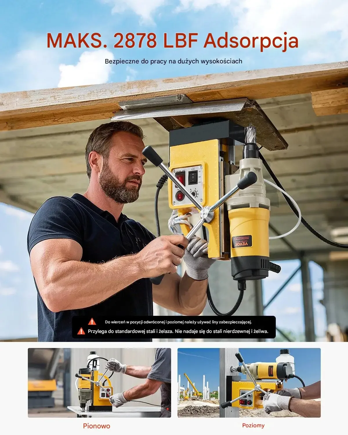 Wiertarka magnetyczna 1400W 5mm regulacja obrotów do metalu - obrazek 6