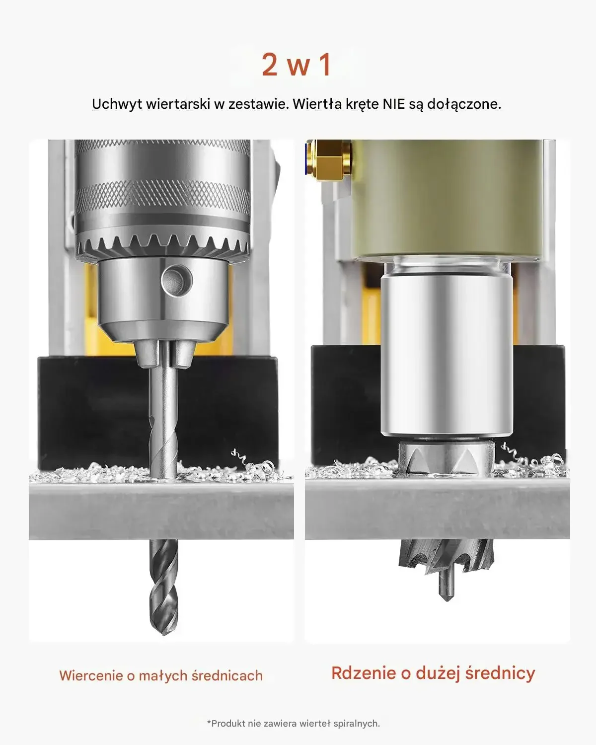 Wiertarka magnetyczna 1400W 800 RPM zestaw otwornic do metalu - obrazek 3