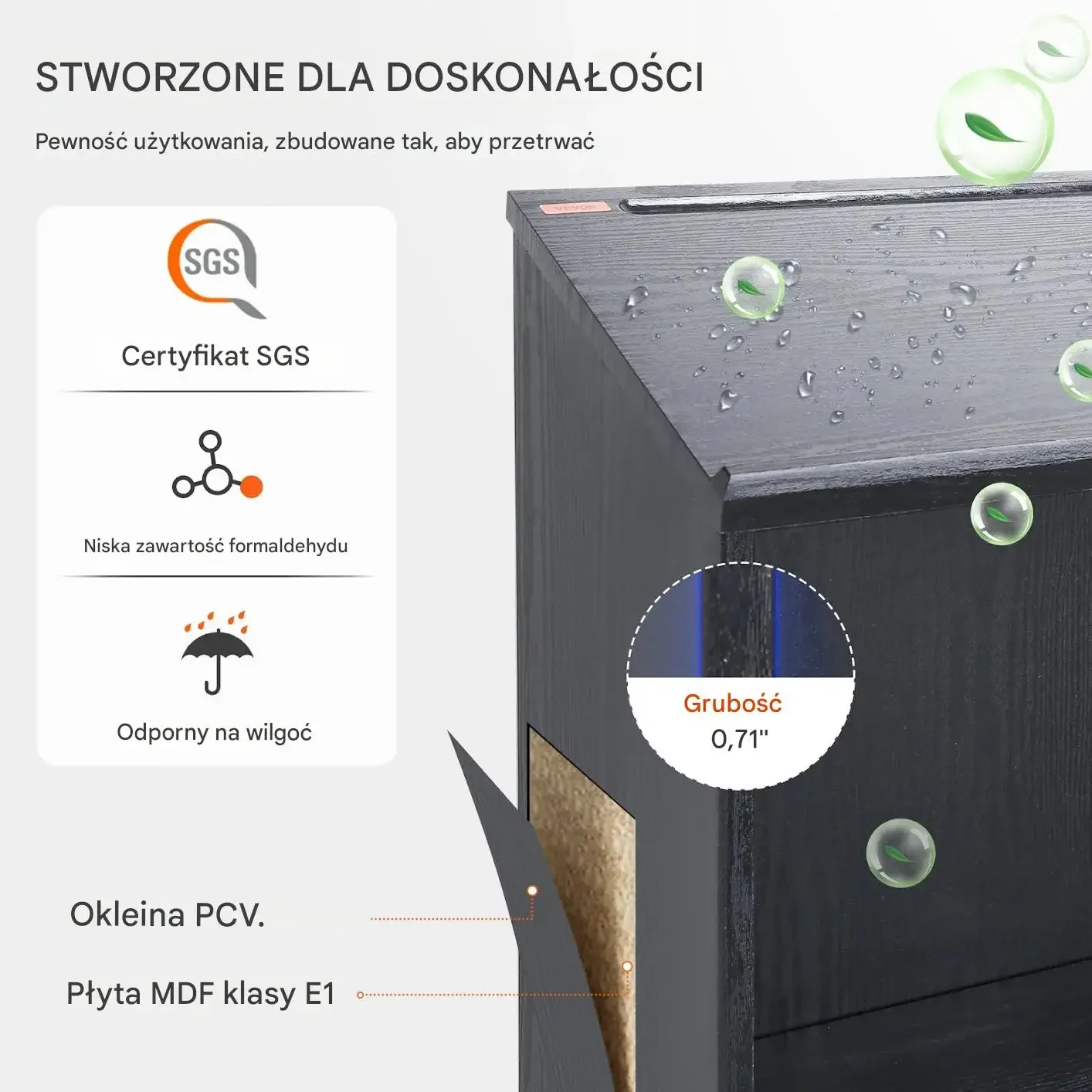 Mównica pulpit stojący 119 cm półki kółka drewniana do szkoły biura - obrazek 3