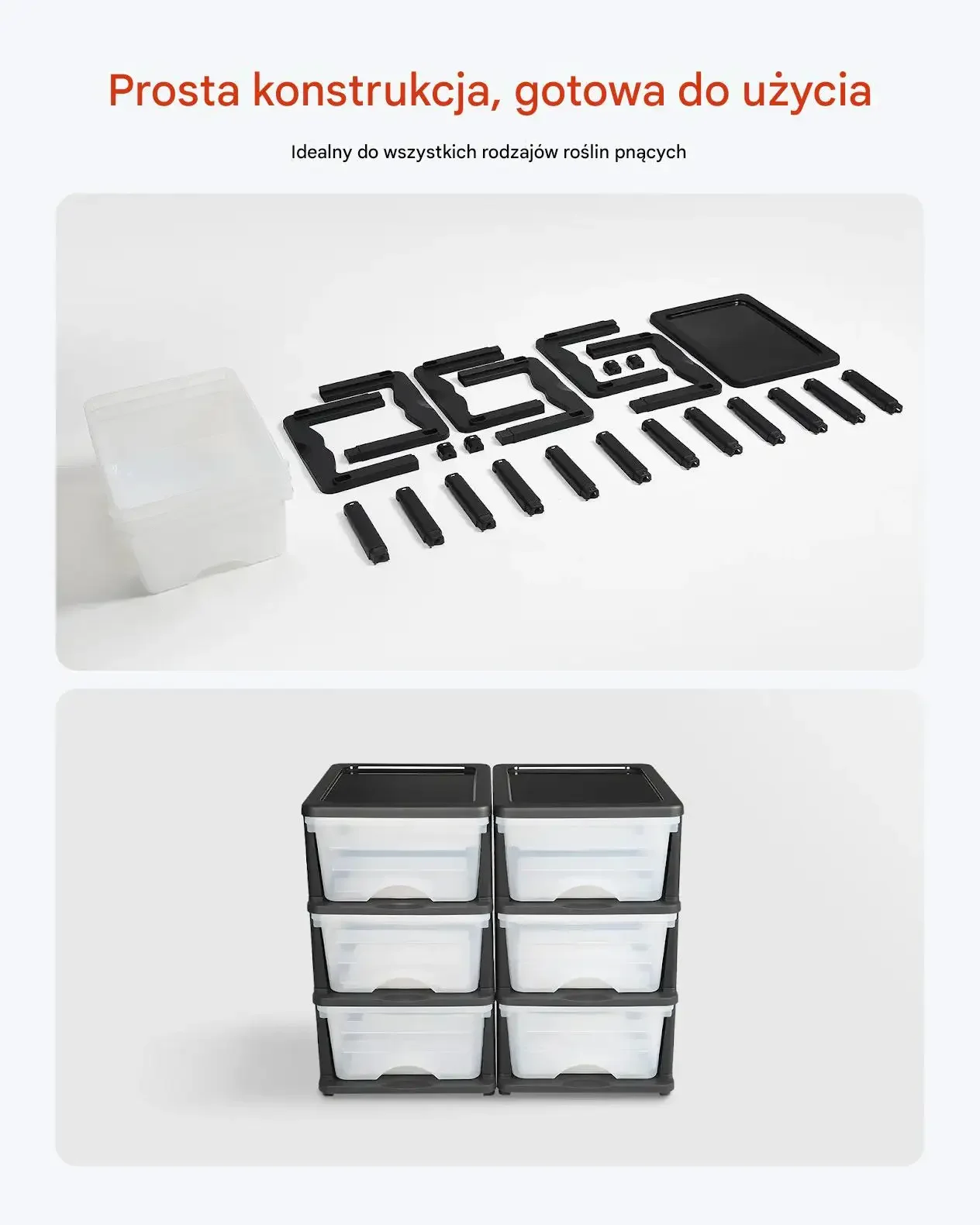 Organizer szuflady plastikowe 6 szuflad zestaw 2 szt do domu biura - obrazek 6