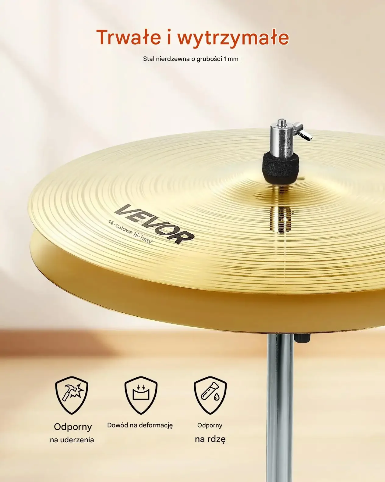 Talerze perkusyjne zestaw 14 16 20 cali 4 szt talerzy do perkusji - obrazek 5