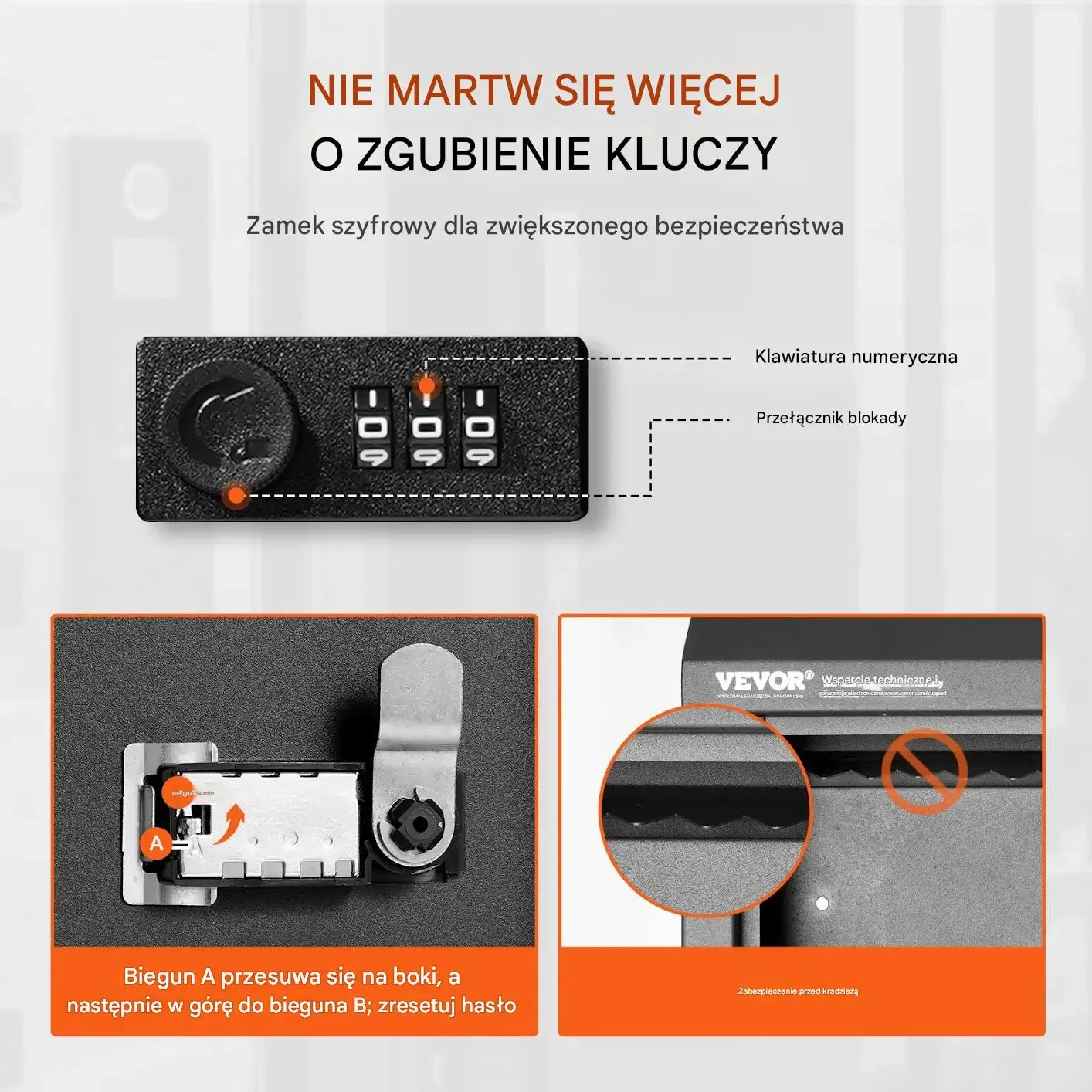 Skrzynka pocztowa na drzwi z szyfrem 30,5x15,5x36 cm stalowa czarna - obrazek 5