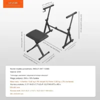 Statyw klawiszowy stojak pod keyboard organy klawisze pianino podwójny