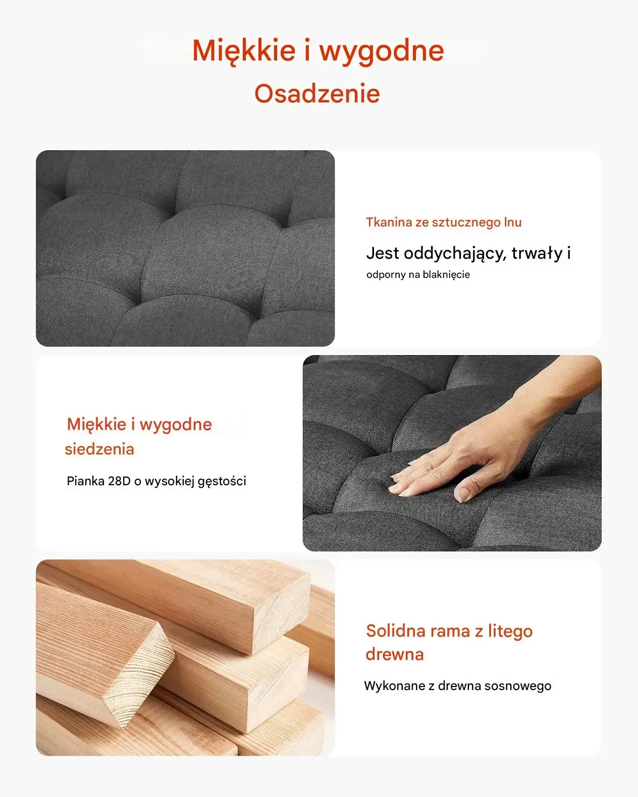 Pufa stolik kawowy kwadratowy 87,5cm z półką tapicerowana – salon/sypialnia - obrazek 3
