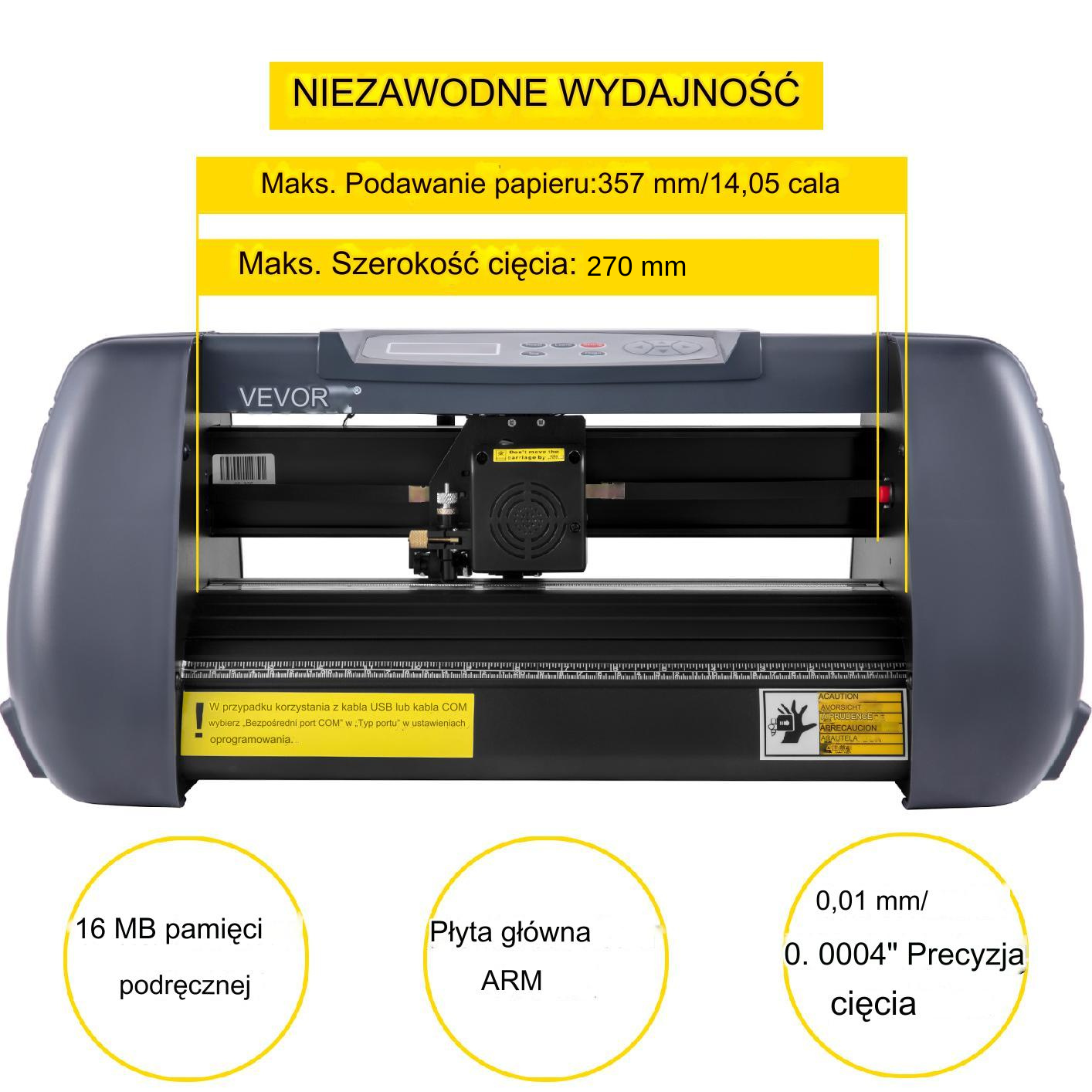 Ploter tnący 375 mm winyl naklejki LCD USB 285 mm premium - obrazek 3