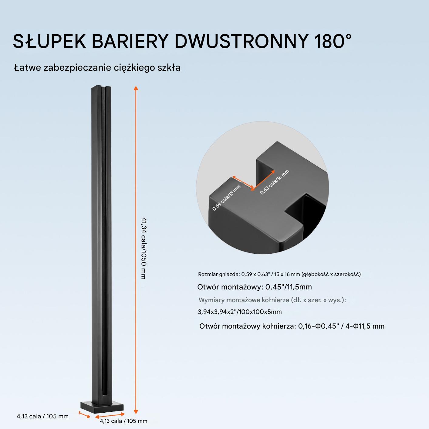 Zacisk do Szkła Balustrada ze Stali Nierdzewnej - 105 cm - obrazek 5