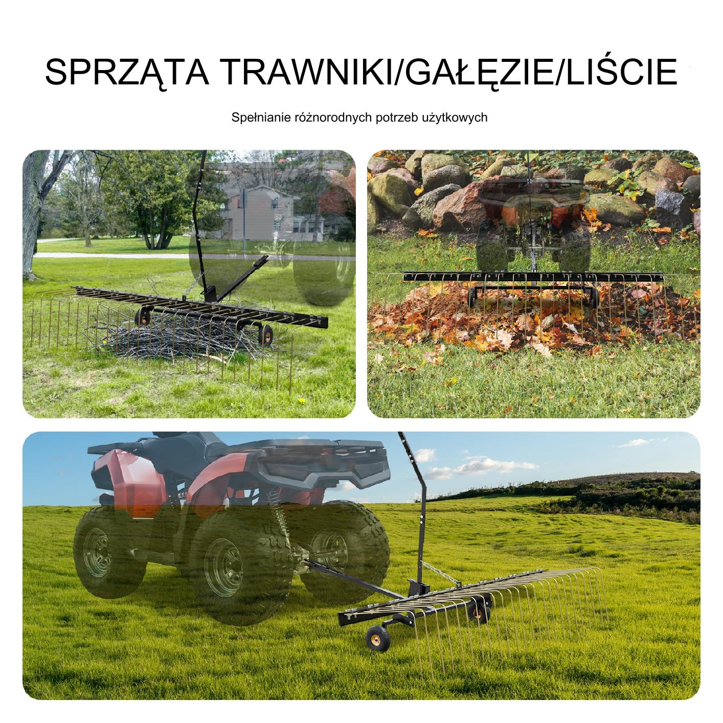 Wertykulator ciągniony 152 cm do traktorka kosiarki ATV 24 zęby - obrazek 5