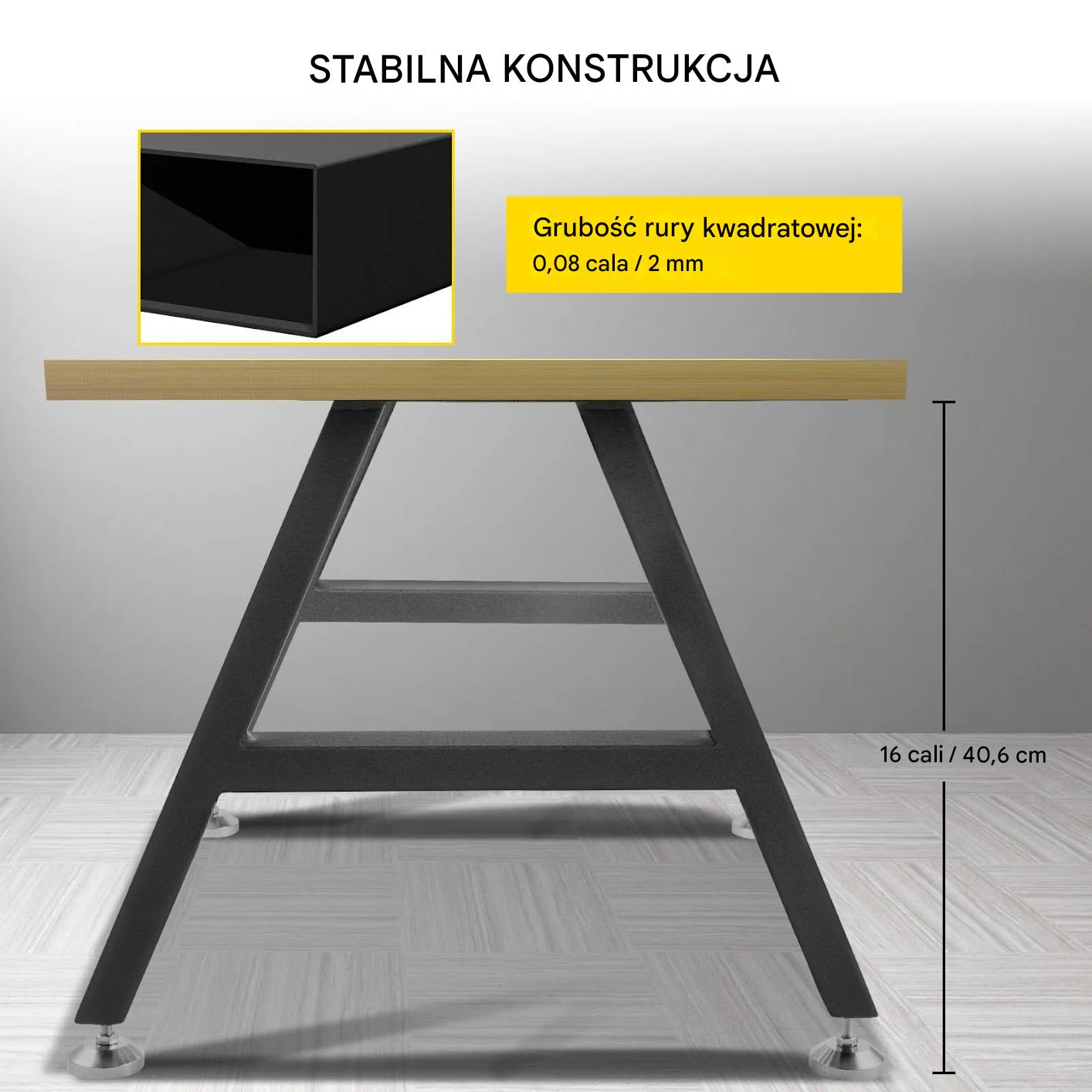 Nogi do stołu lawy biurka stolika metalowe 40,6x45,6 cm 2 sztuki - obrazek 7