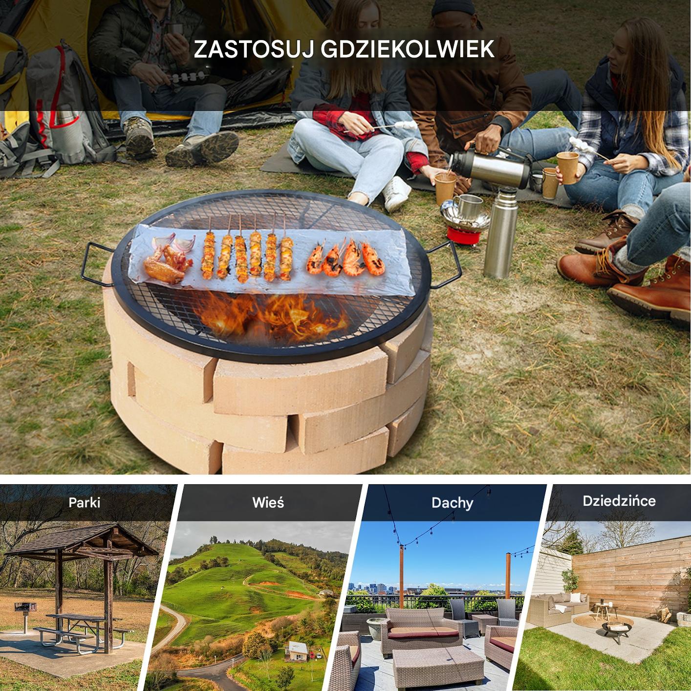 Stalowy Ruszt na Ognisko 76 cm – Idealny do Grillowania w Plenerze! - obrazek 6
