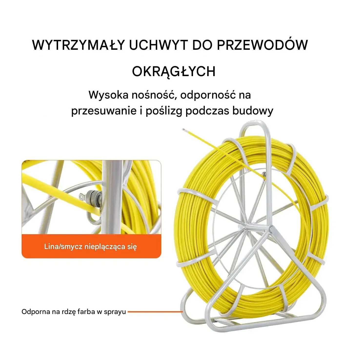 Przeciągarka z kablami z włókna szklanego 183 m 8 mm do instalacji - obrazek 4