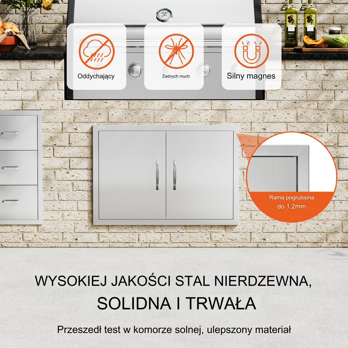 Drzwi do Grilla 774x533 Podwójne Stal Nierdzewna Uchwyty Kuchnia Zewnętrzna - obrazek 6