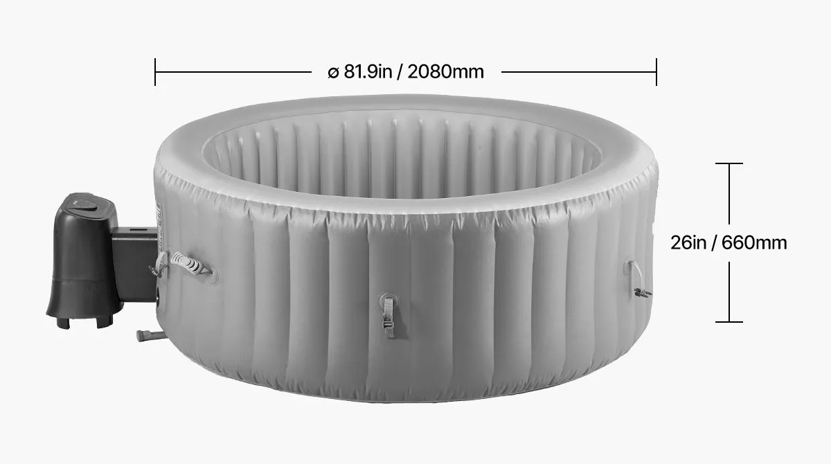 Dmuchane jacuzzi 4-6 os 208x66cm z dyszami i matą do ogrodu - obrazek 2