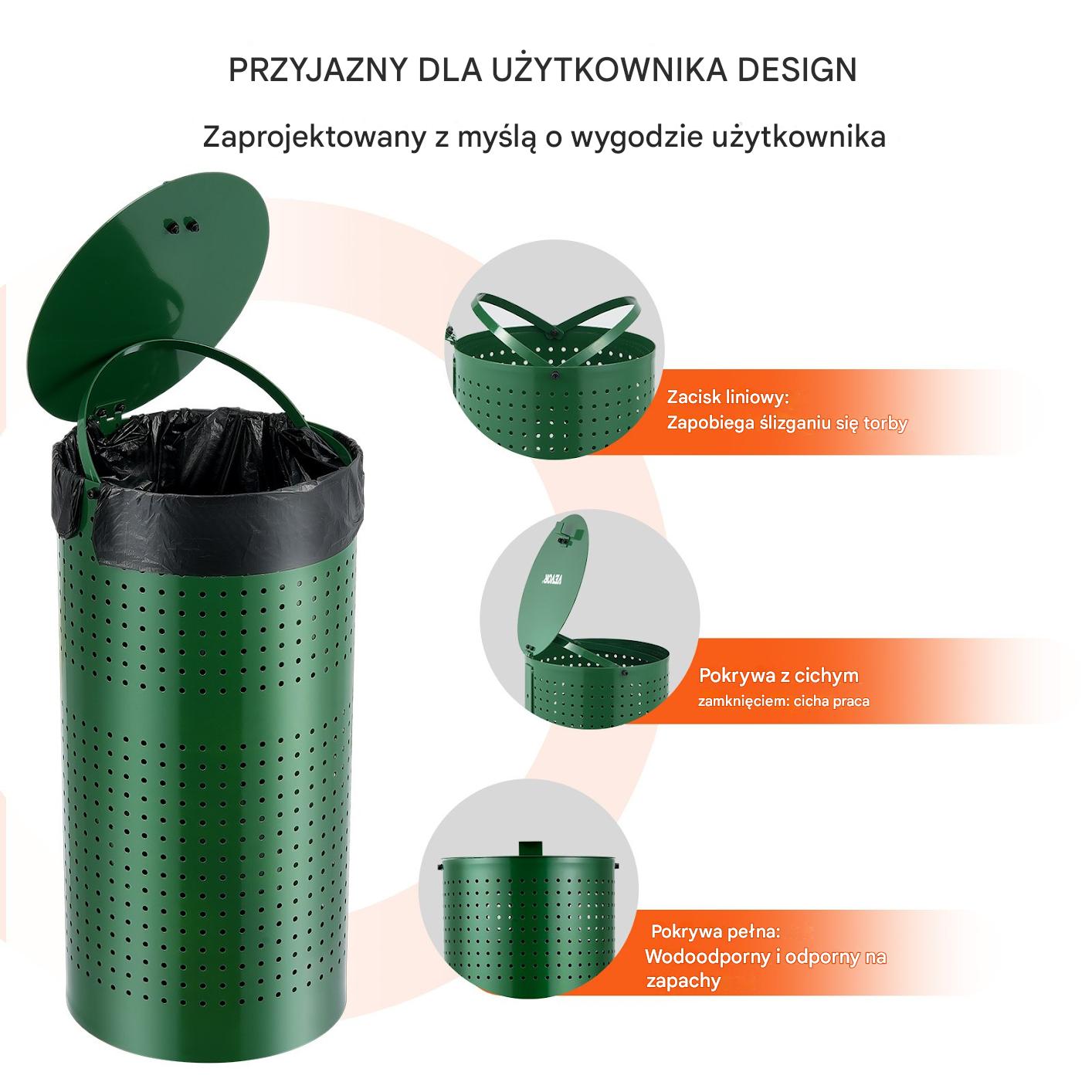 Kosz na Psie Odchody 43L z 650 workami i dozownikiem montaż w gruncie - obrazek 3