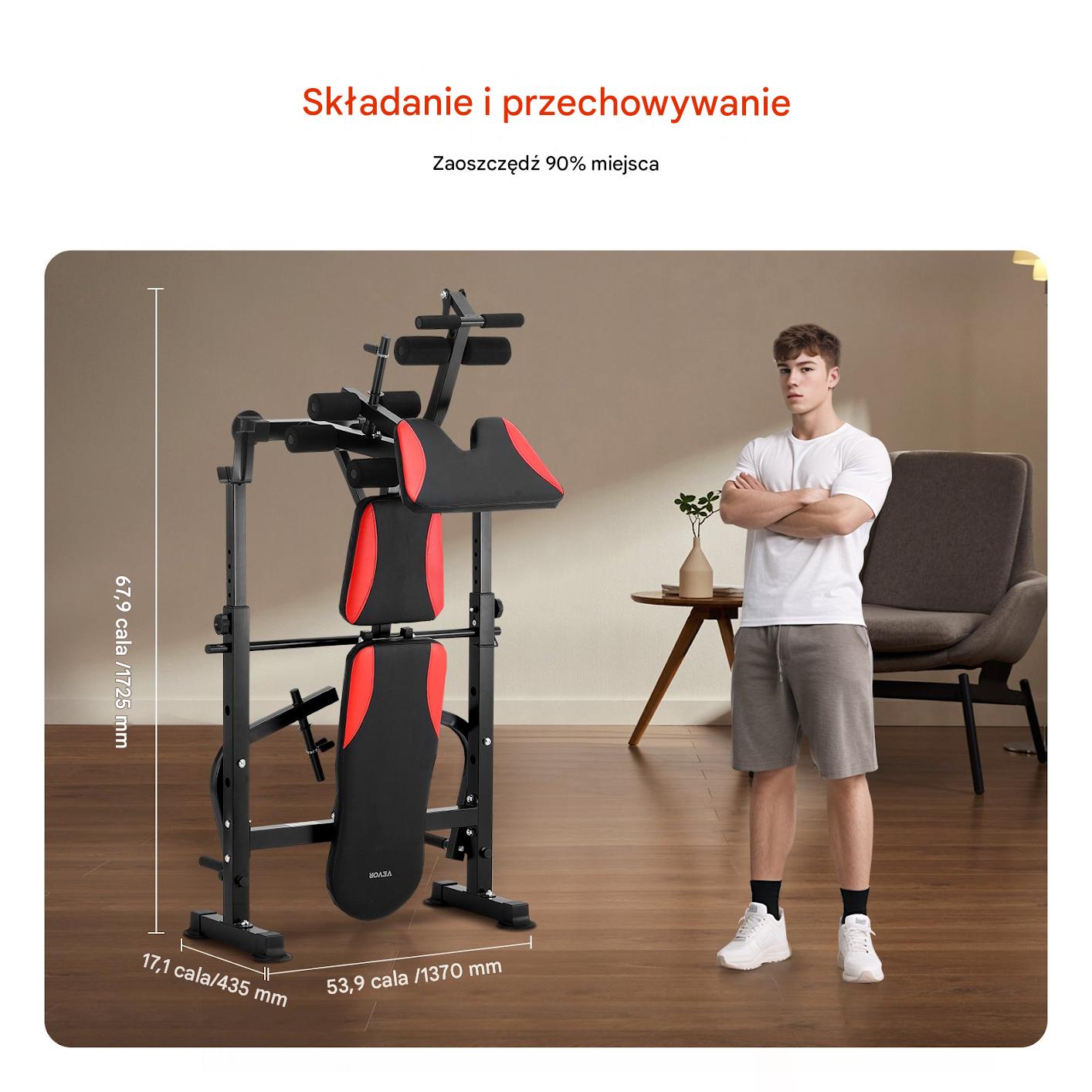 Ławka inwersyjna Składana do ćwiczeń siłowych/inwersyjnych do domu - obrazek 3