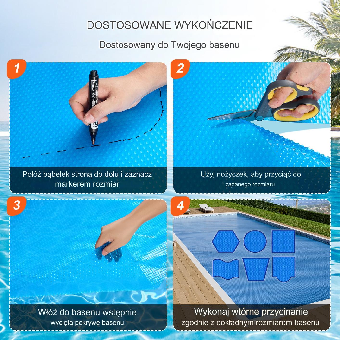 Pokrywa Solarna Mata Termiczna Osłona Przykrycie Basenu 7,32 × 3,66 m 304 µ - obrazek 6