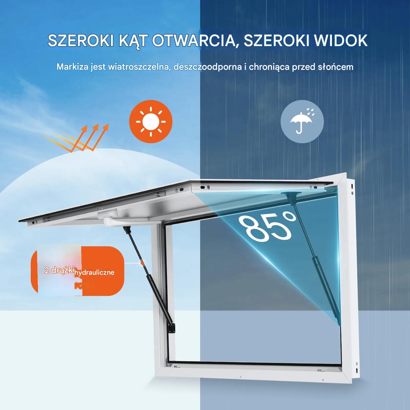 Okno serwisowe 90x60 cm food truck zadaszenie stanowisko gastronomiczne - obrazek 4