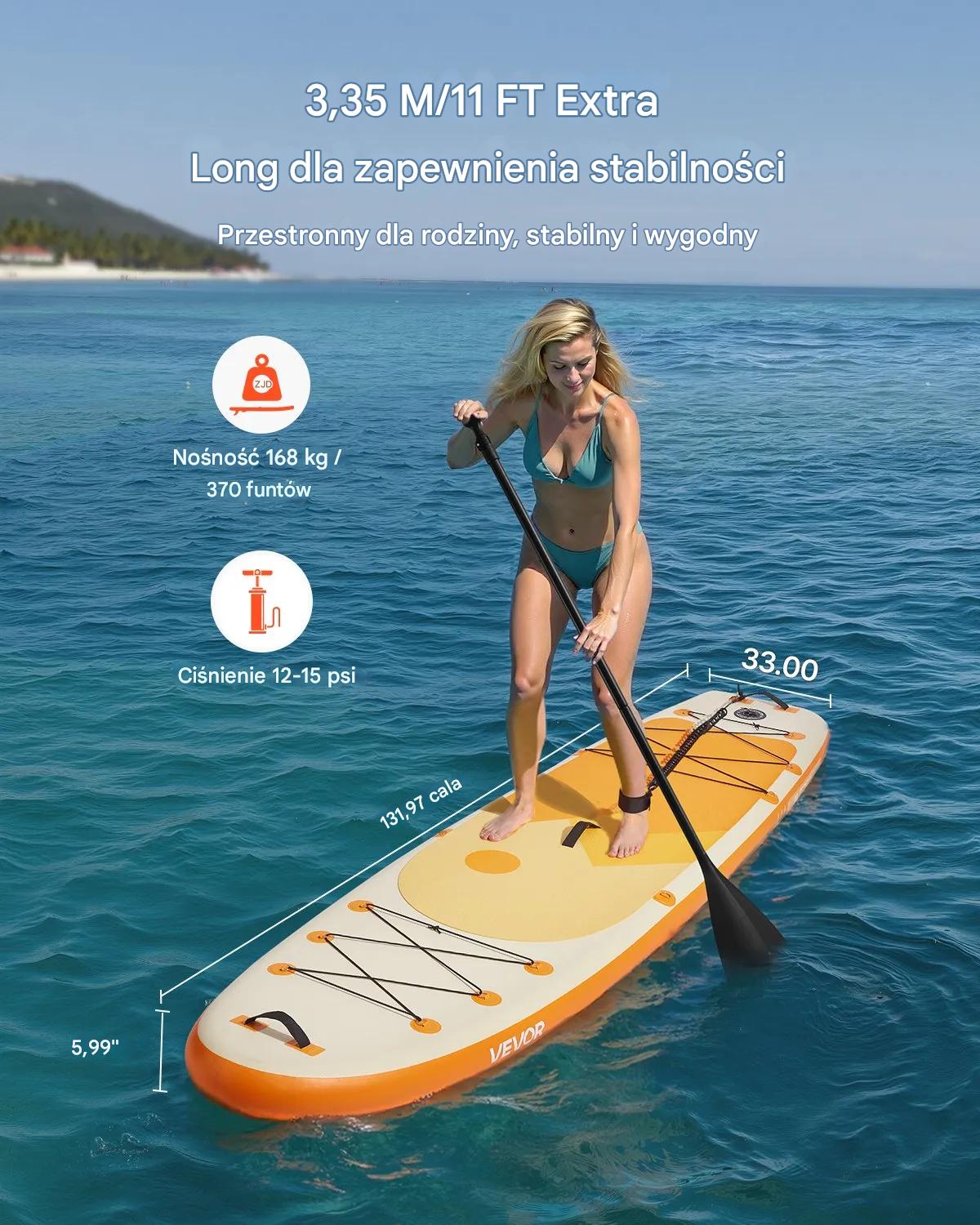Deska SUP pompowana 335x84x15cm z akcesoriami all in - obrazek 7