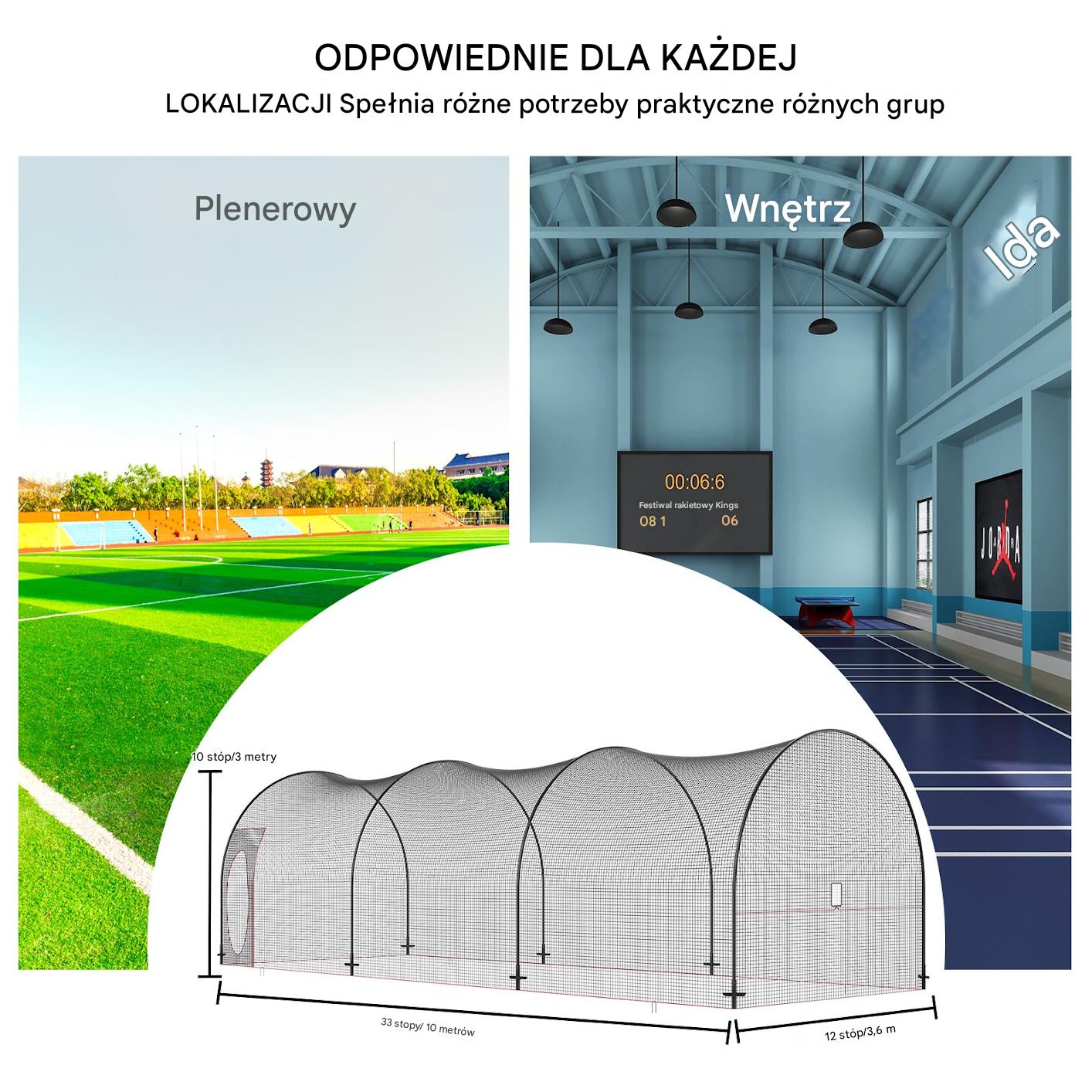 Klatka do baseballu 10 m, przenośna siatka treningowa z torbą - obrazek 6