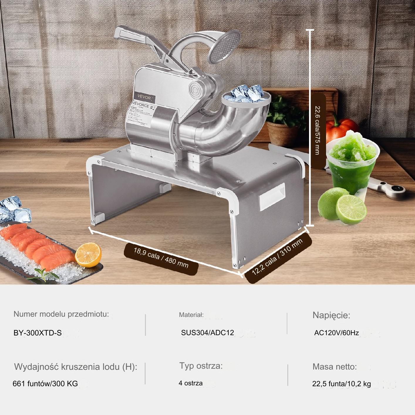 Kruszarka do lodu maszyna do kruszenia lodu 350 W - obrazek 2