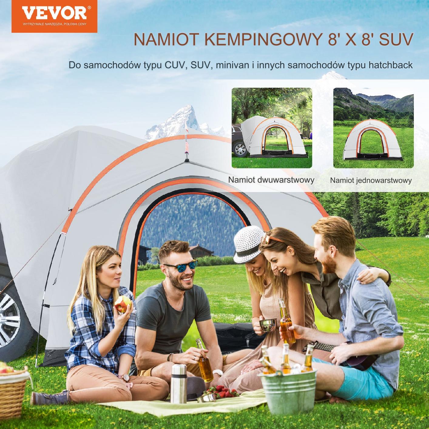 Namiot Kempingowy Samochodowy Przestronny do SUVów – 240 x 240 cm - obrazek 6