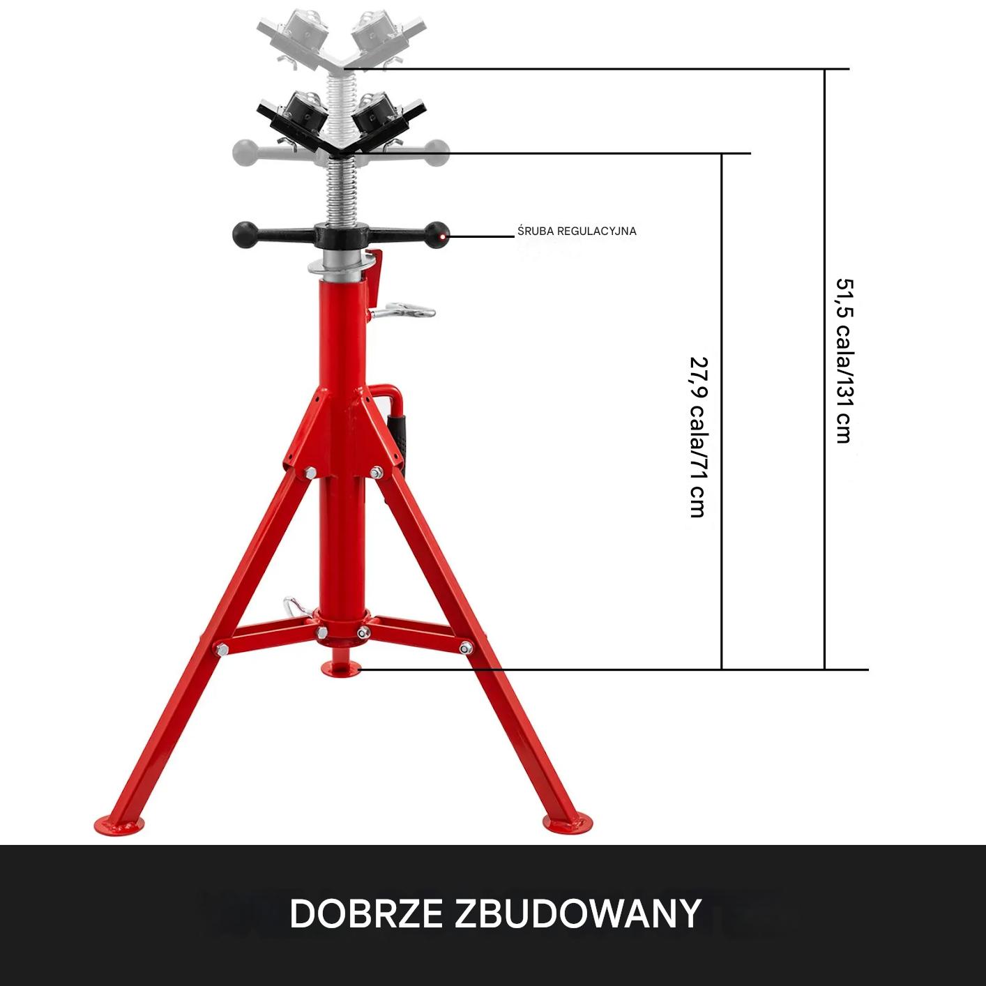 Stojak rurowy kobyłka 1134kg regulowany 711-130,8 cm składany warsztat - obrazek 2