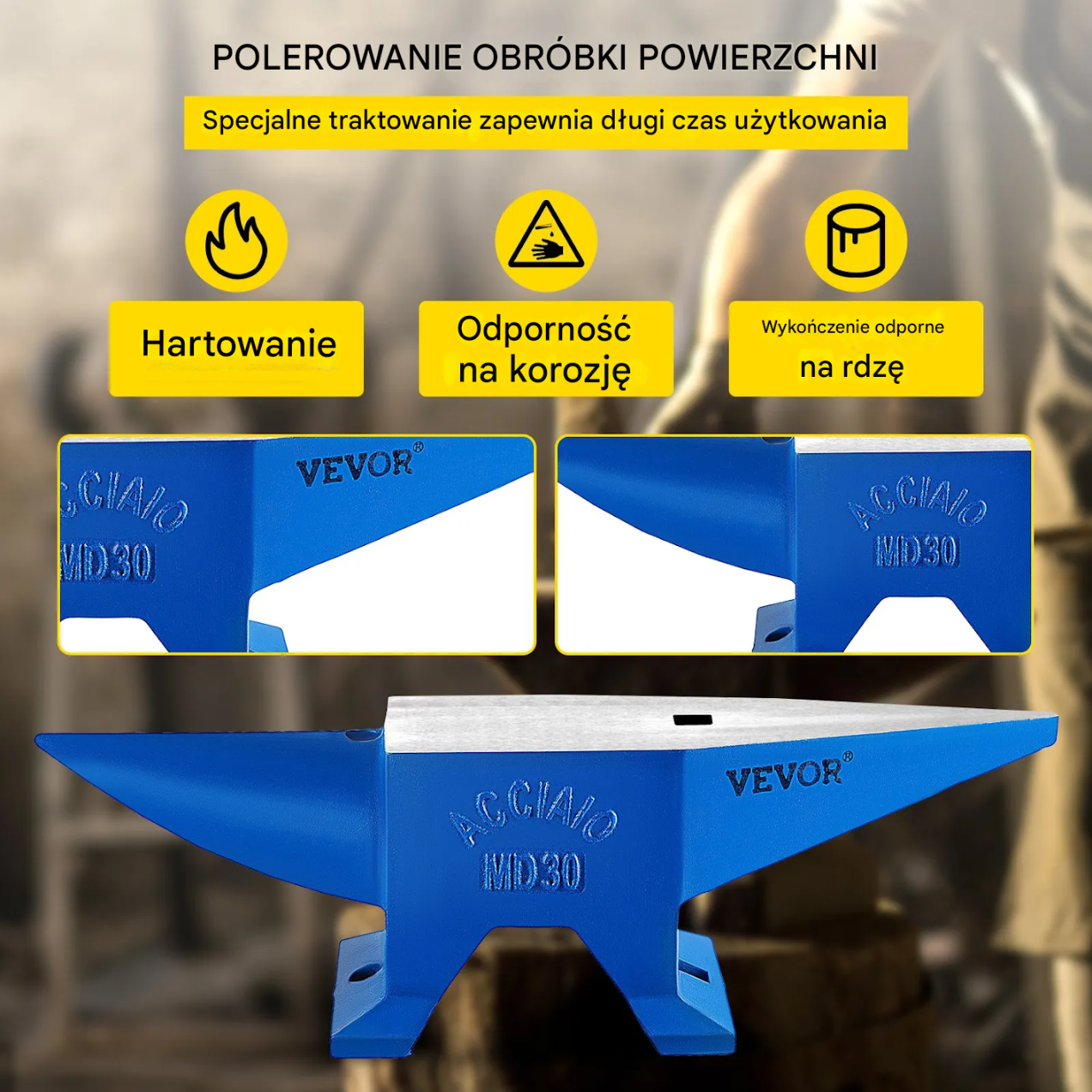 Kowadło kowalskie żeliwne warsztatowe 30 kg - obrazek 6