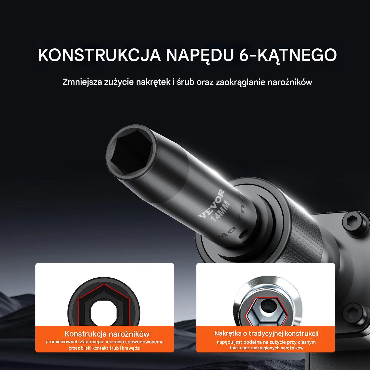 Zestaw nasadek udarowych 3/8" 48 el. SAE/metric 6-kąt z adapterami - obrazek 5