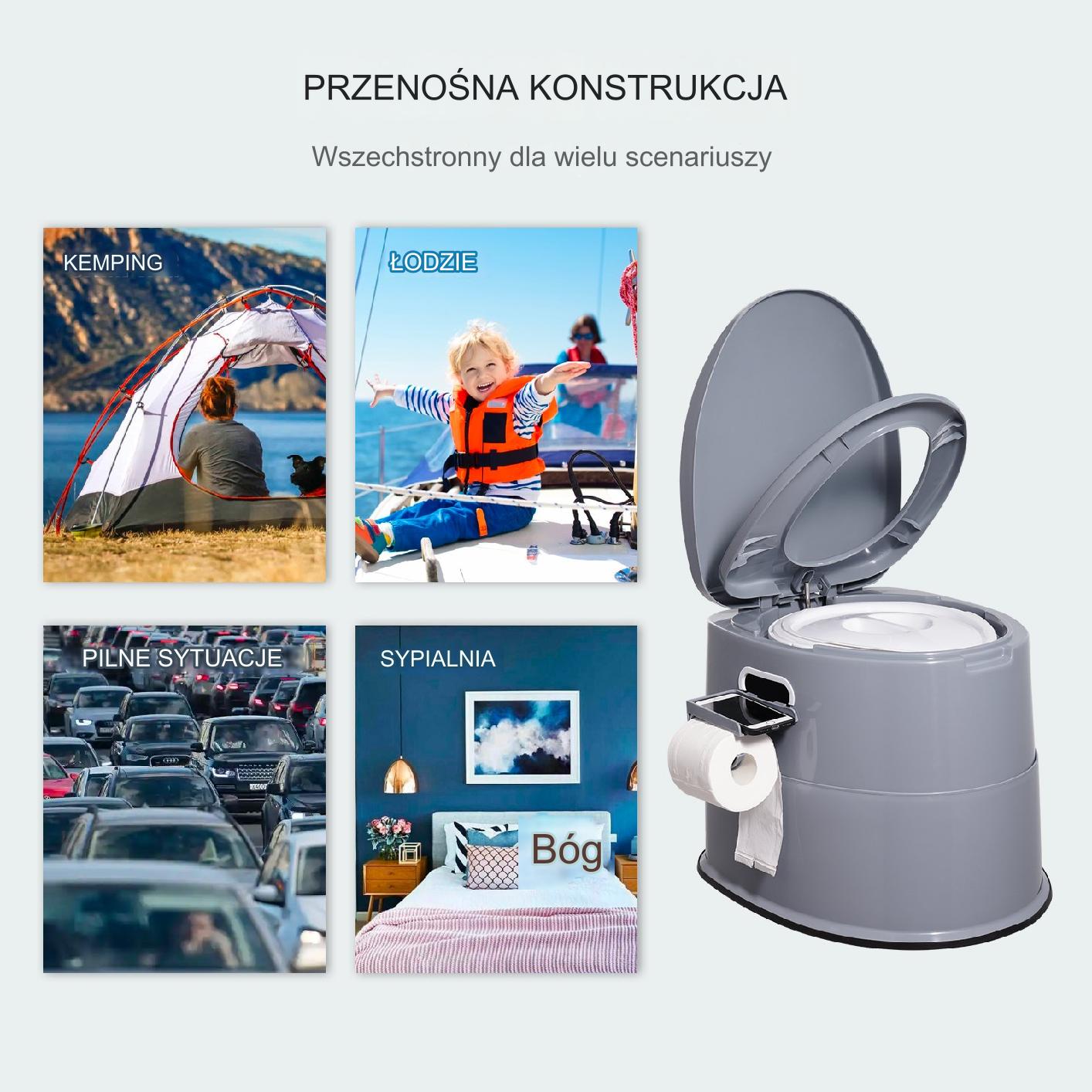 Toaleta turystyczna przenośna kempingowa mobilne WC na działkę i pod namiot - obrazek 4