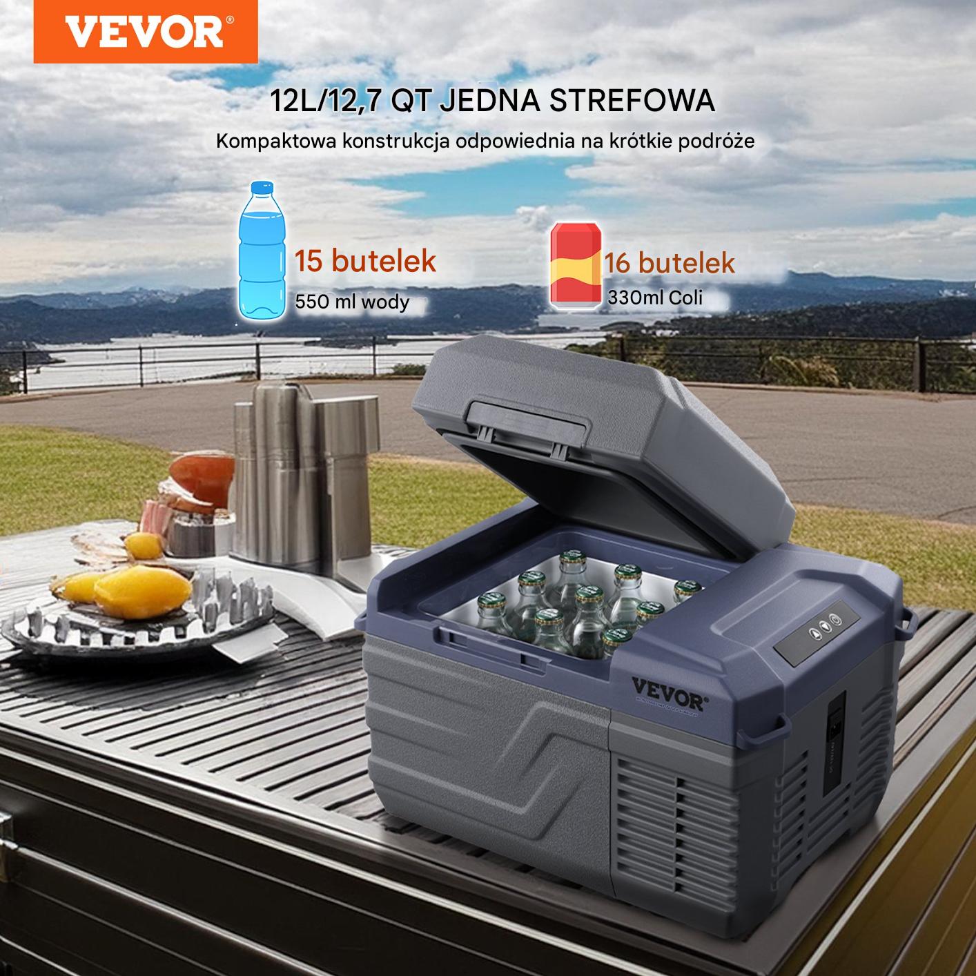 Lodówka samochodowa przenośna 12 l zamrażarka mocna 45 W kompresor Premium - obrazek 7