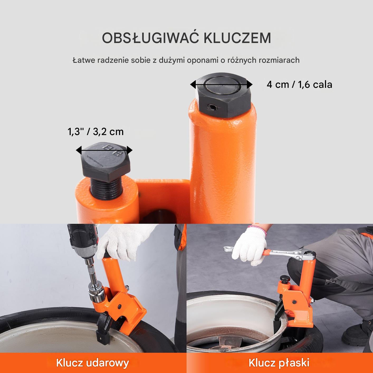 Ręczny ściągacz opon 38–42" z gumową osłoną, do aut, SUV - obrazek 4