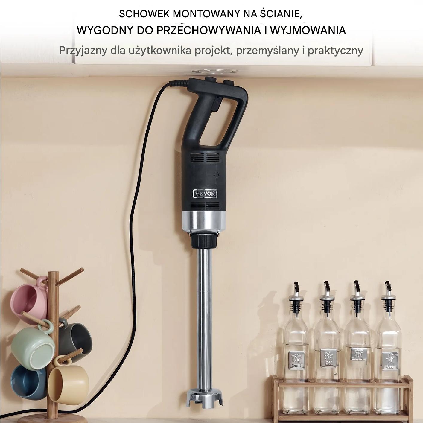 Blender ręczny 750W stal nierdzewna regulacja prędkości zupa smoothie - obrazek 5