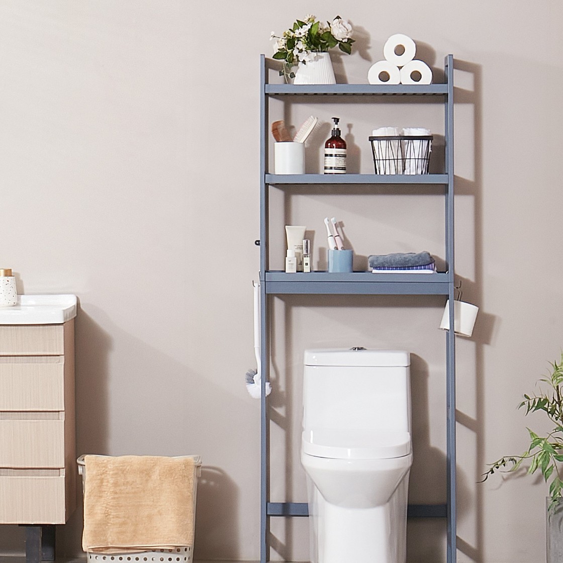 Szafka nad WC pralkę do łazienki półka regał 1,7 m Szara - obrazek 7