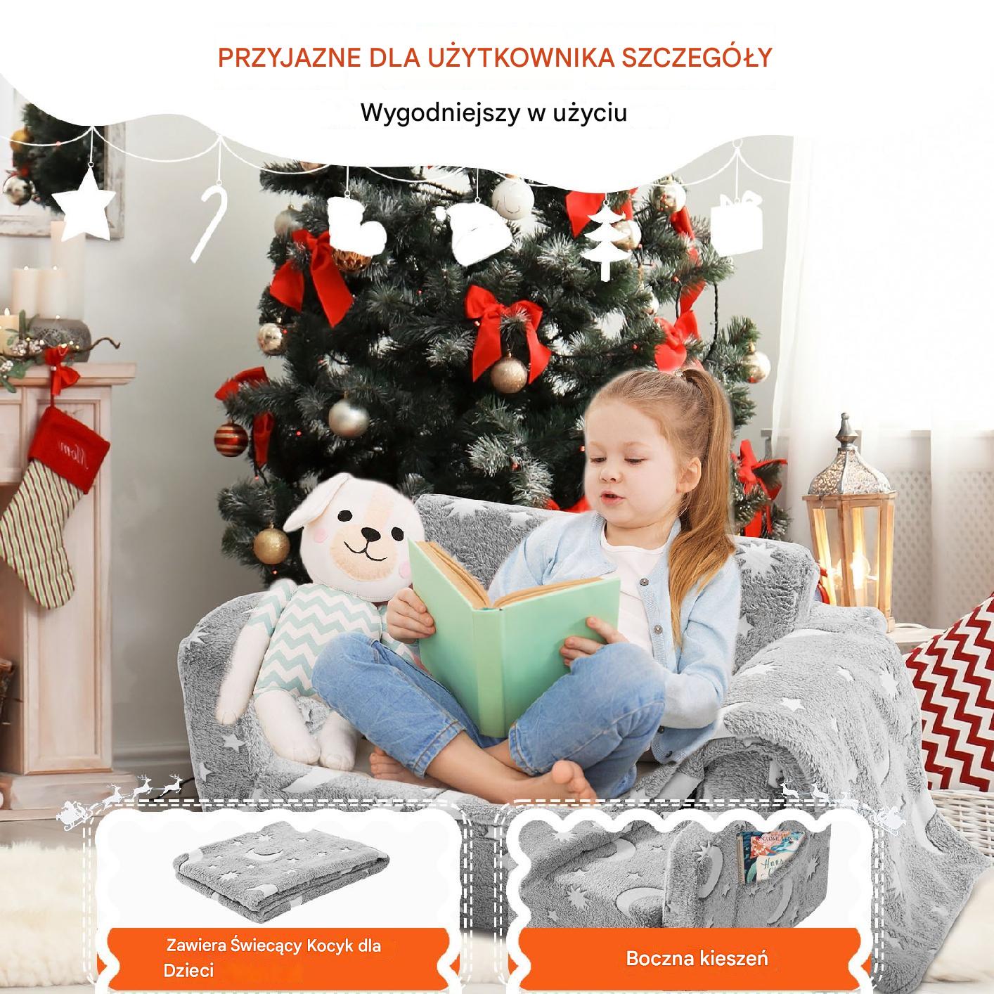Mini Sofa dla Dzieci do Pokoju Dziecka Kanapa Dziecięca świecąca w ciemności - obrazek 5