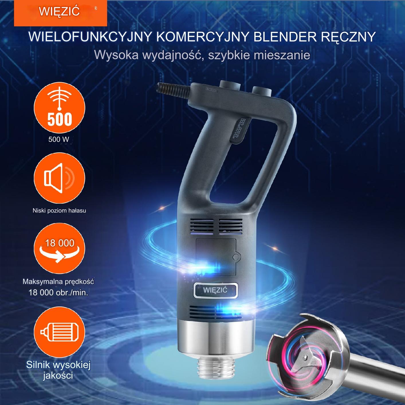 Blender ręczny mikser gastronomiczny 500W 50.8 cm - obrazek 7