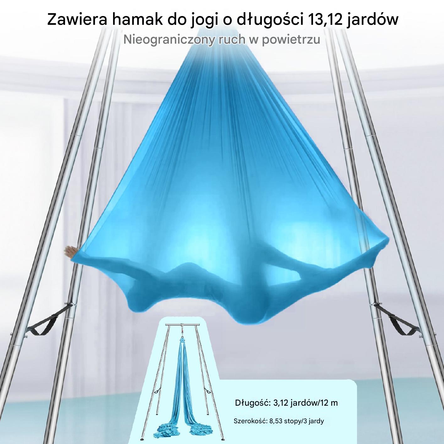 Stojak z Hamakiem Aerial Yoga Niebieski - obrazek 3