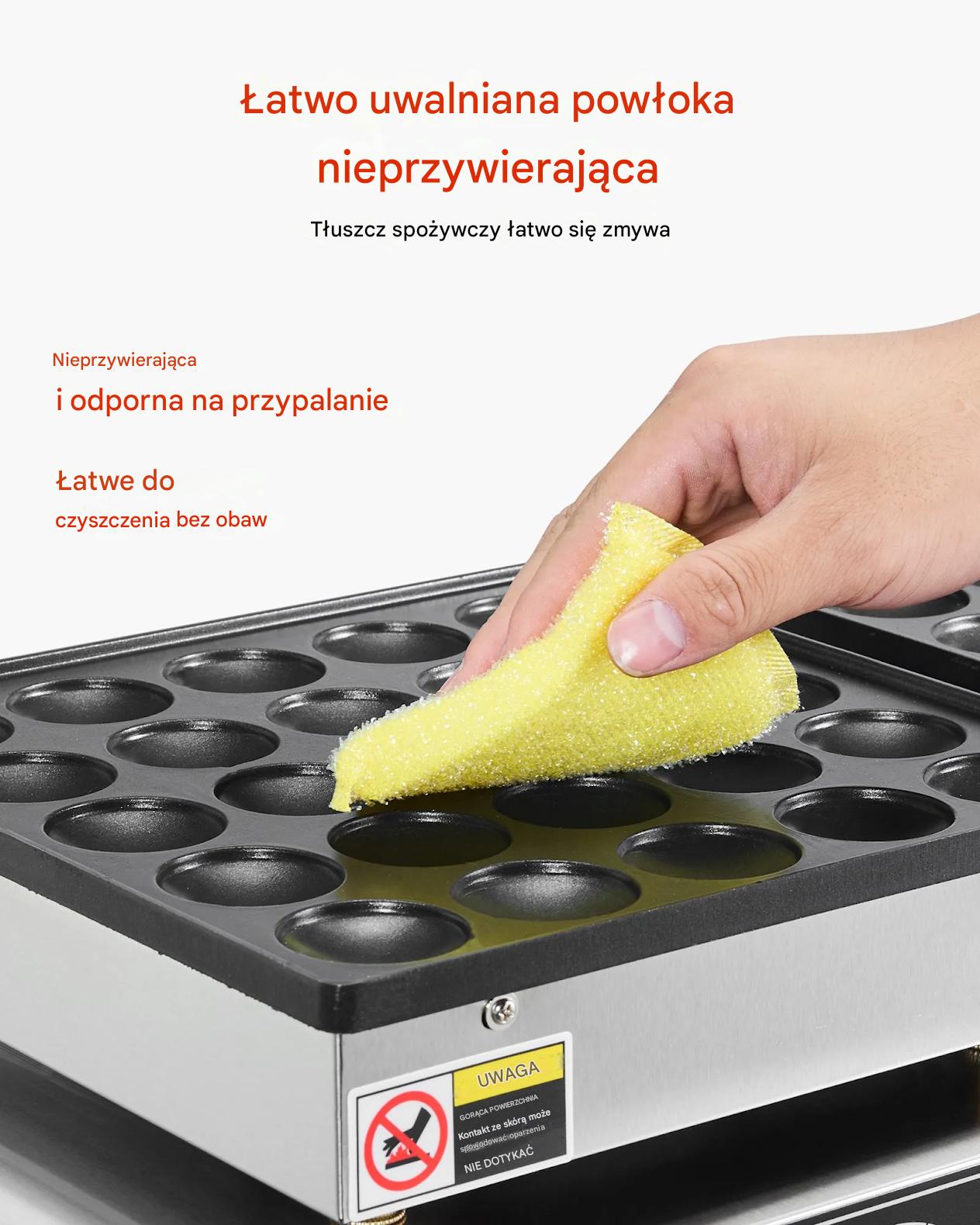 Gofrownica na mini pancakes 50 szt 1800W 50-300°C podwójne sterowanie timer - obrazek 5