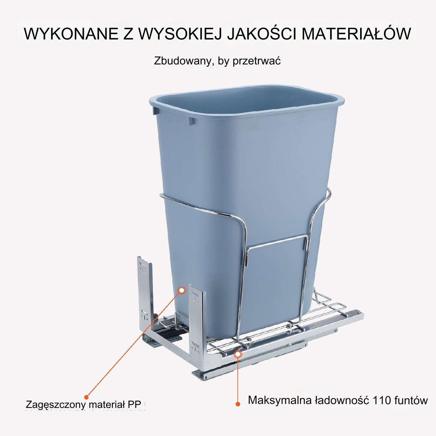 Wysuwany Kosz na Śmieci 35 L - obrazek 6