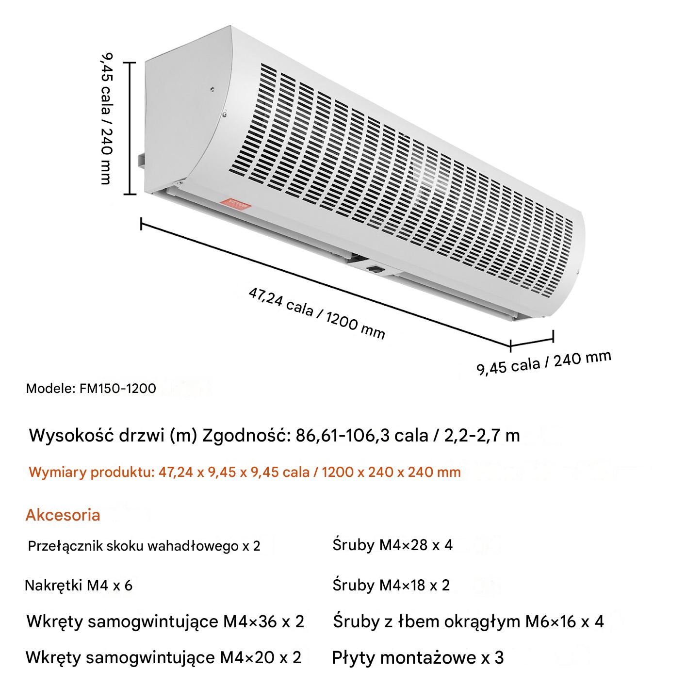 Komercyjna Kurtyna Wewnętrzna 1200 mm - obrazek 2
