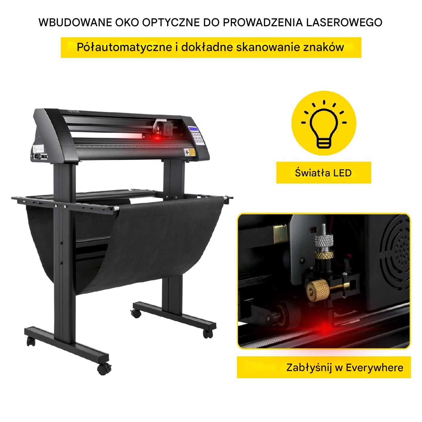 Profesjonalny ploter tnący 870 mm – półautomatyczny, sensor optyczny - obrazek 4