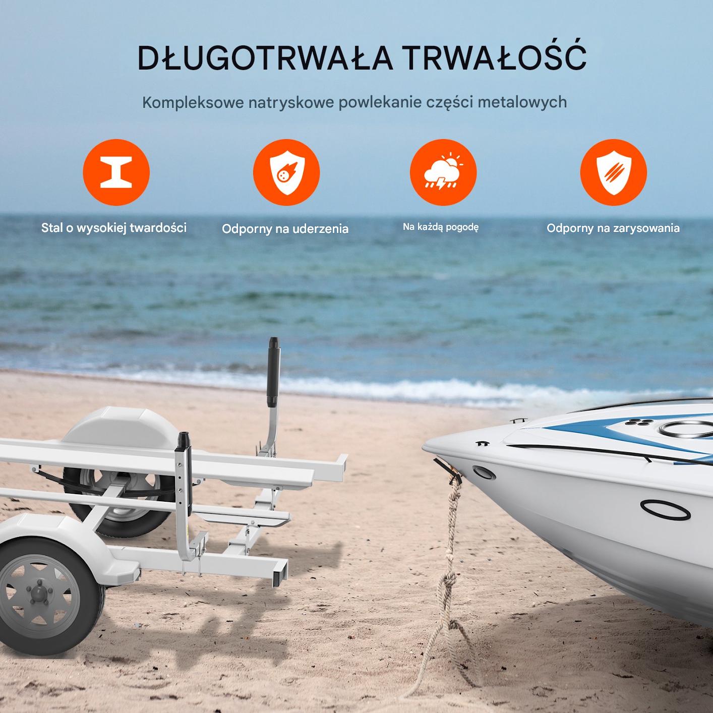 Prowadnice do przyczepy podłodziowej 52 cm regulowane stalowe - obrazek 6