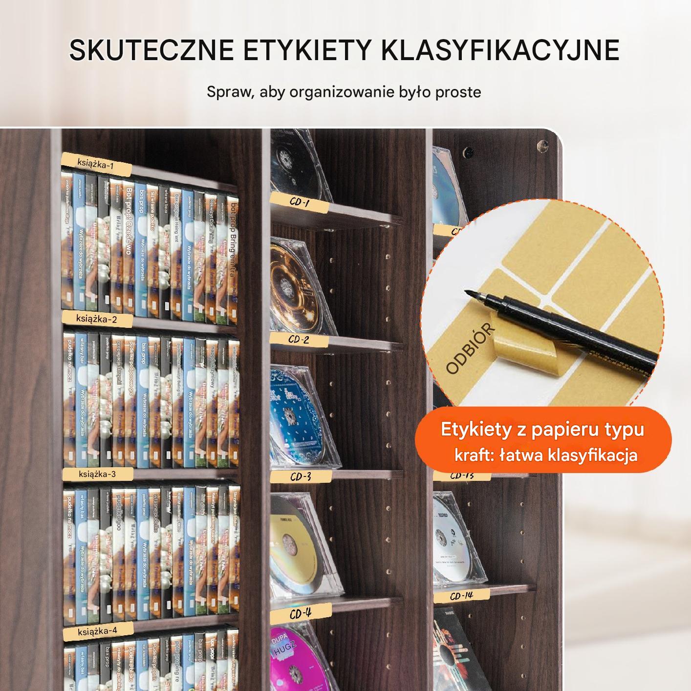 Szafka na Płyty CD/DVD z Regulowanymi Półkami 756 Płyt - obrazek 4