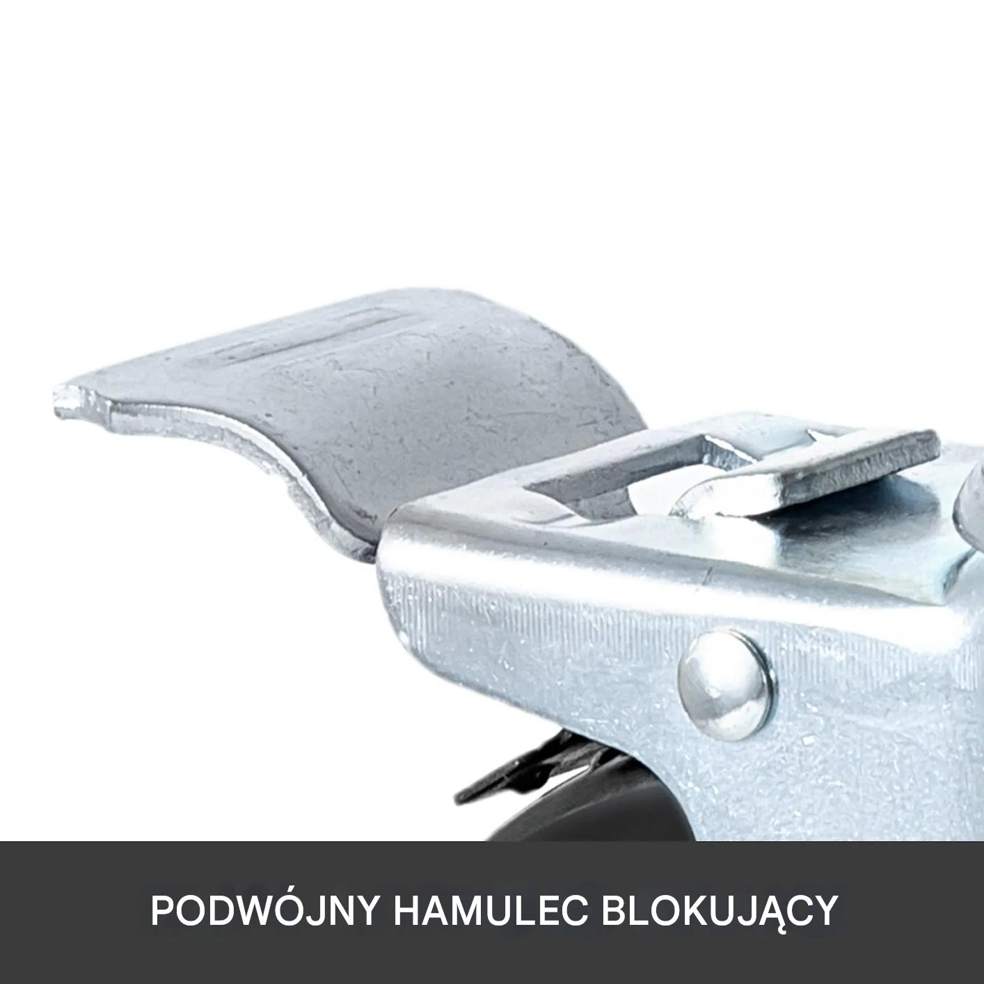 Koło jezdne 12,7cm 4szt 200kg stemień 32mm do rusztowania bloczek gumowe - obrazek 4