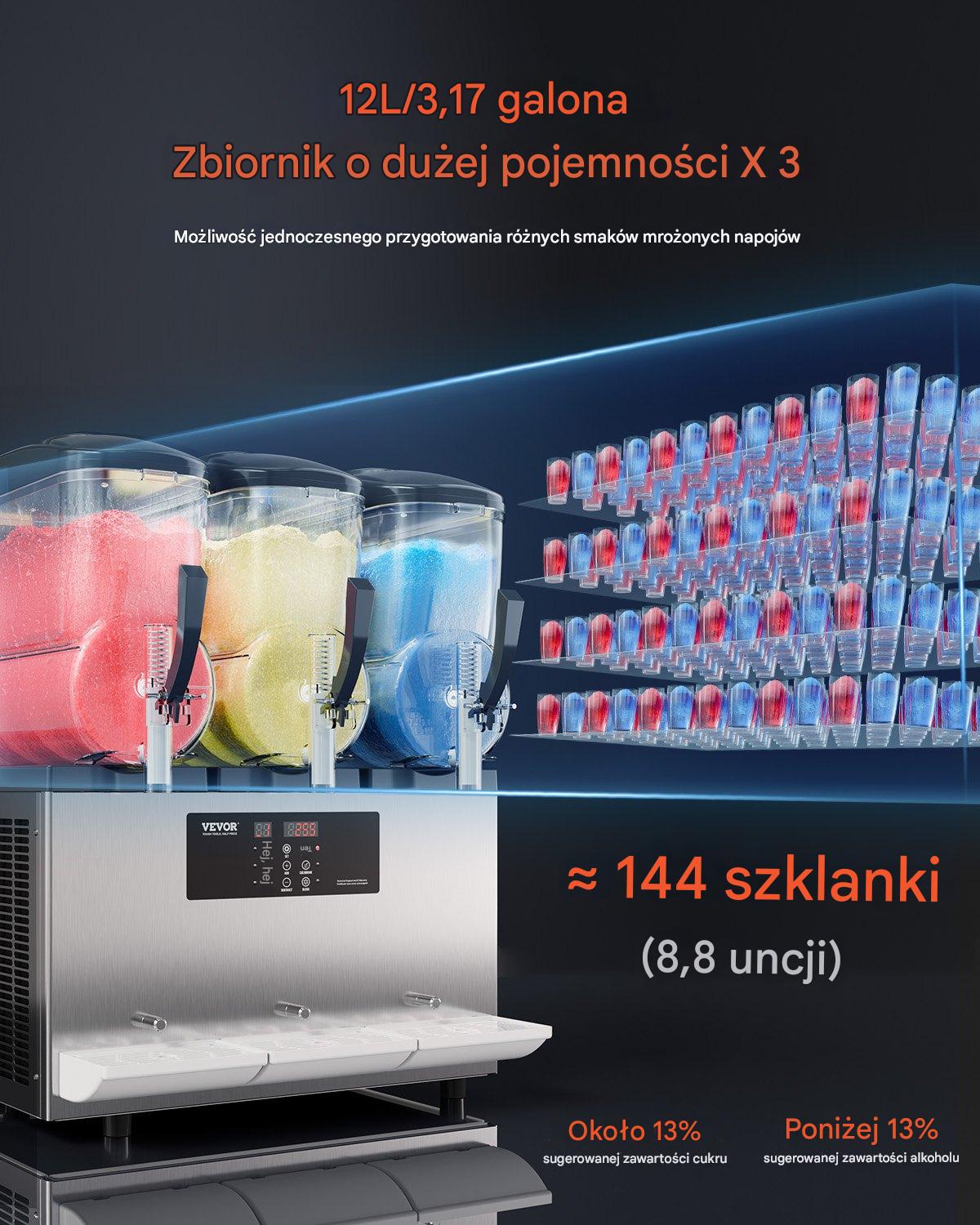 Maszyna do Napojów Mrożonych Slushie i Smoothie 3x12L - obrazek 7