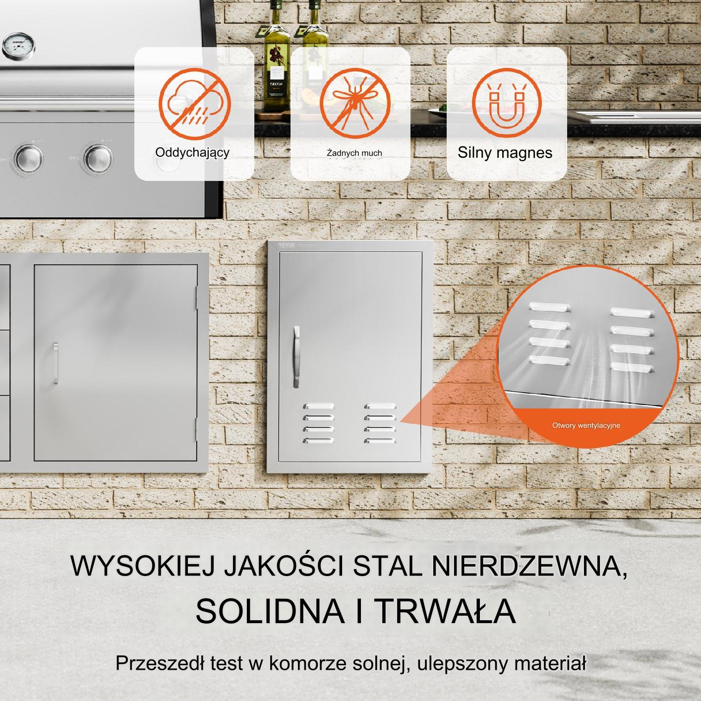 Drzwi do Grilla ze Stali Nierdzewnej 61x43x4cm - obrazek 3