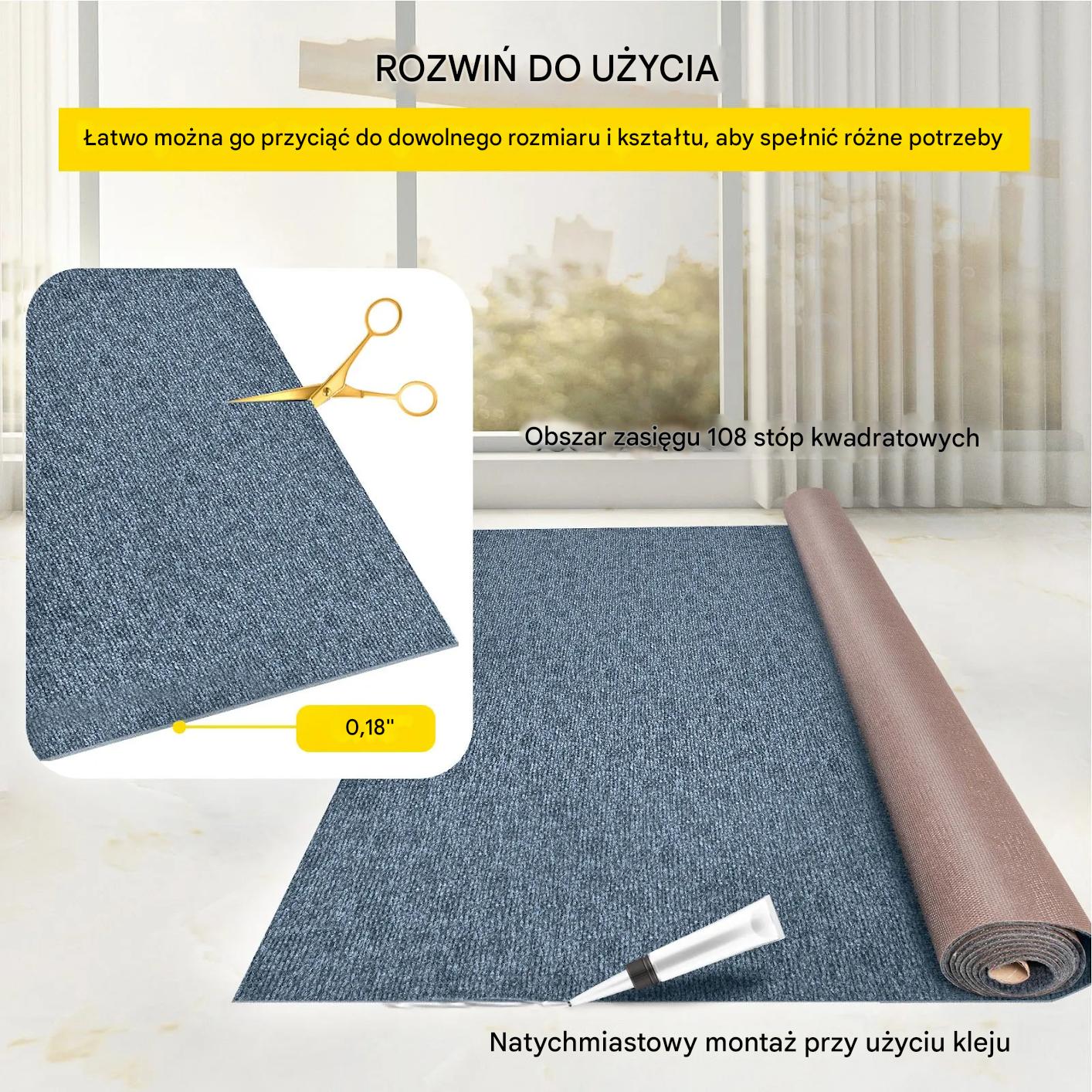 Wykładzina na pokład mata patio łódź jacht 1,8x12m szara cutpile - obrazek 5