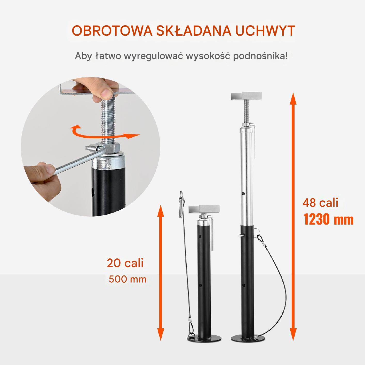 Stopa podpora podkładka do przyczepy kempingowej kampera 50-123 cm - obrazek 5