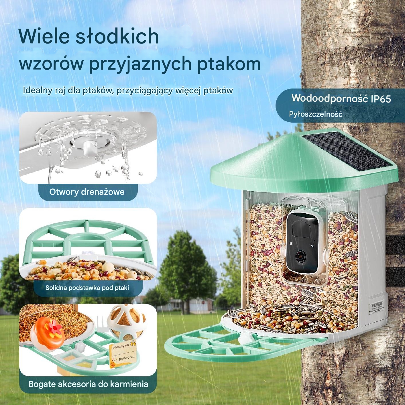 Karmnik z kamerą 2K AI solarny rozpoznaje ptaki wifi dla ornitologa - obrazek 6